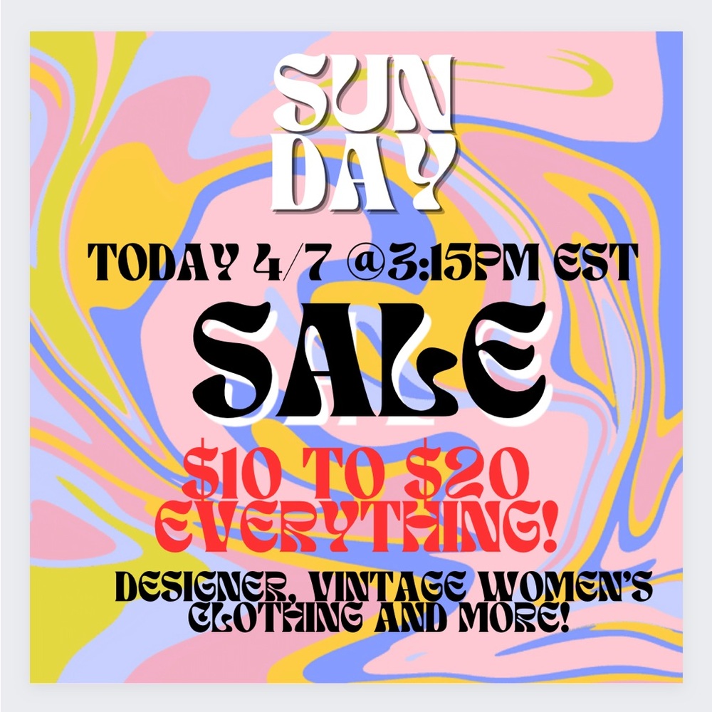 Today 4/7 at 3:15pm est  Designer, Vintage women's Clothing $10 to $20 and more